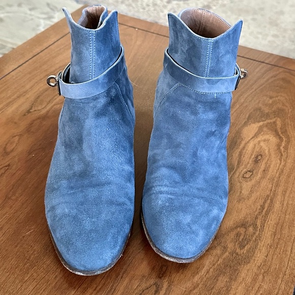 Hermès Neo Kelly Ankle Boots in Blue Suede | Size 36 (5.5 US) | Rare blue agris - Picture 5 of 12